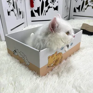 골판지와 하이 퀄리티 내구성 두꺼운 골판지 고양이 긁기 상자, 상자가있는 1 판지 긁기 패드