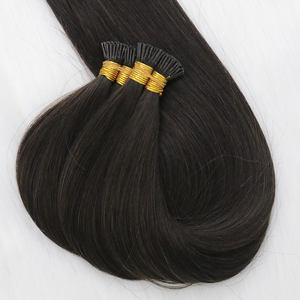 Cabello humano ruso virgen estirado doble de alta calidad 100g U/K/I Tips Natural Black I Tip Extensión de cabello Cabello humano - Product Image 1