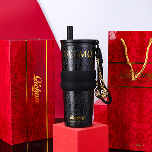 Tasse isolée de grande capacité-Tasse à café de voyage en acier inoxydable 316 avec paille intégrée et bouteille d'eau - Product Image 6