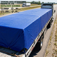 Bâche en PE tissée à grille bleu roi 6'x8' 10'x12' 12'x20' 20'x30' imperméable, résistante aux UV et anti-déchirure pour la protection des charges de camions lourds