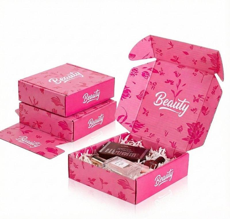 Custom Pink Corrugated Cosmetic Mailer Box