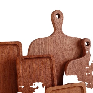 Tabla de cortar rectangular de madera de Sapele para servir café, té y cortar pan en hoteles - Product Image 5