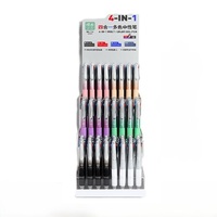 Stylo gel multicolore 4 en 1, 0,5 mm, cuivre, faible gravité, rétractable, multi-couleurs, prise en main souple, 4 couleurs, pour le bureau et l'école