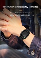 Montre connectée carrée économique pour l'extérieur, 1,96 pouce, triple protection, sportive, entièrement tactile, pour appels, étanche 3ATM, pour la natation