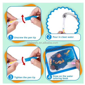 Magisch Boek Van Water Painting Boek Met Aquarel Kinderen Herbruikbaar Snel Droog Kleurrijk Tekening Graffiti - Product Image 4