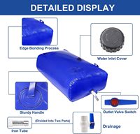 Récipients de stockage de vessie d'eau Réservoir d'eau pliable Portable Grande capacité Sac d'eau douce