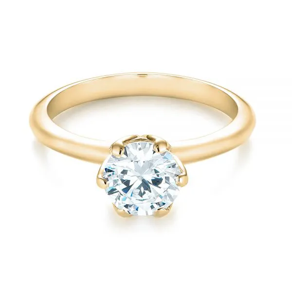 18k Solid Gold Diamond Ring Engagement Wedding White Moissanite Ring