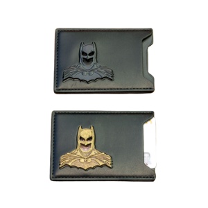 Portefeuille porte-cartes en cuir PU personnalisé pour hommes et femmes, pochette pour carte d'identité professionnelle avec motif <span class=keywords><strong>Batman</strong></span>, cadeau pour la fête des pères - Product Image 1