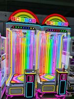 Nouvelle machine de jeu à ciseaux à LED arc-en-ciel, à monnayeur, avec armoire en acrylique transparente, pour la découpe de cadeaux en arcade, idéale pour les centres commerciaux