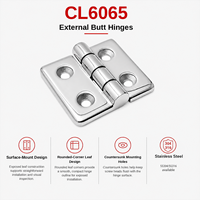 Charnière industrielle en acier inoxydable CL6065 |   Charnière à montage en surface finition miroir 60x65mm pour fenêtres et portes