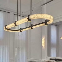 Lustres en marbre personnalisés Hullxine, éclairage suspendu LED pour salons et hôtels de luxe, service d'installation de projets