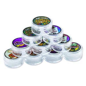 Wholesale hot sale small 5ml transparent wax plastic cream jar oil empty custom logo stickers jars with lid 3mil container