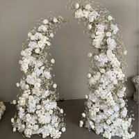 Arche de fleurs artificielles blanches en gros, arrangement floral de haute qualité pour la décoration de scènes de mariage, de propositions de mariage et de fêtes
