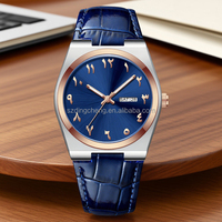 Montre à quartz de luxe pour homme, boîtier en acier inoxydable, bracelet en cuir, cadran à aiguilles lumineuses, étanche, montre-bracelet de mode pour affaires avec calendrier