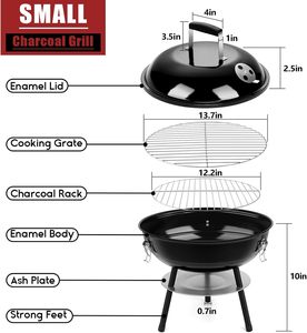 En Stock, Horno Portátil Desmontable de 14 Pulgadas para Asar al Aire Libre, Parrilla para Barbacoa con Termómetro, Horno para Asar en el Patio - Product Image 3