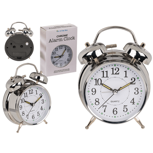 Metal <strong>Alarm</strong> <strong>Clock</strong>, Chrome, - Product Image 1