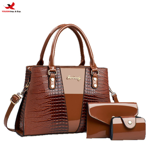 Three-Piece Hand Bags Set Crocodile Pattern Zipper Square Shape Shoulder Crossbody Luxury Women's <b>Handbags</b> RTS Bulk Mixed Order - Product Image 1
