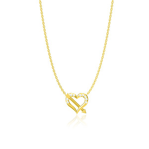 Collares con Colgante de Corazón de Acero Inoxidable con Baño de Oro PVD de 18K para Mujer |   Cadena de Joyería con Dijes de Circonia Cúbica | Impermeable e Hipoalergénico - Product Image 5