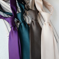 Cravate de mariage décontractée en polyester écologique marron mat, faite à la main, très vendue