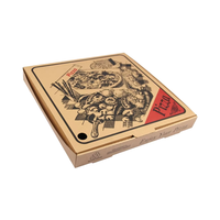 Boîte à pizza en papier écologique, logo personnalisé imprimé, boîte d'emballage pour la livraison de nourriture à emporter, boîte à pizza en carton ondulé pour la pizza