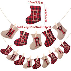 ป้ายแบนเนอร์ DAMAI สุขสันต์วันคริสต์มาส ผ้ากระสอบรูปถุงเท้า ของตกแต่งคริสต์มาสสุดพิเศษ ของตกแต่งคริสต์มาสที่ไม่เหมือนใคร ของตกแต่งเตาผิงสุดเก๋ ของตกแต่งวันคริสต์มาส - Product Image 4