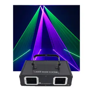 Projecteur laser à effet de balayage professionnel spectacle laser à double tête 2 yeux/têtes/trous/tunnels/lentille lumière laser couleur RVB 3in1