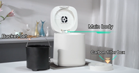 Broyeur de déchets alimentaires 120V Prise US, Broyeur de restes de cuisine avec seau en aluminium, 3 modes de fonctionnement, Mode compostage par fermentation, Sans odeur, 500W