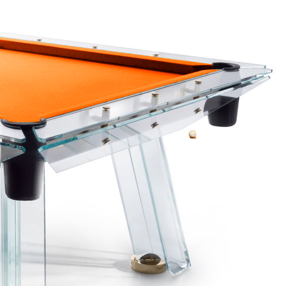 Premium Crystal Clear Tempered Glass Pool Table 7 8 9 Ft Stainless Steel Snooker Billiard Table for Luxury Private Club Home
