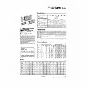 SMC Pneumatics Cylindre à double tige CXSL20-70 Pièces pneumatiques - Product Image 1