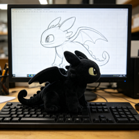 Peluche personnalisée Dragon Sans Dents, Poupée en peluche OEM, Transformez votre esquisse de design en échantillon de peluche moelleux réel pour la vente en gros et les cadeaux