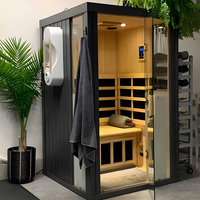 Ruang Uap Kering Kayu Cedar Merah Tunggal Desain Modern Grosir, Sauna Pribadi Dalam Ruangan Prefabrikasi Komersial yang Nyaman 9KW