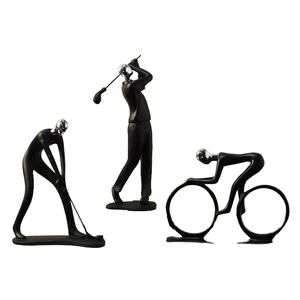 Ensemble de figurines modernes scandinaves abstraites noires pour la maison, le salon, l'entrée, le meuble TV, le meuble à vin, en résine - Product Image 4