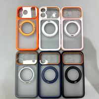 Coque de téléphone simple et élégante en promotion pour iPhone 18 15 16 Pro Max avec support rotatif à 360 degrés pour recharge magnétique sans fil