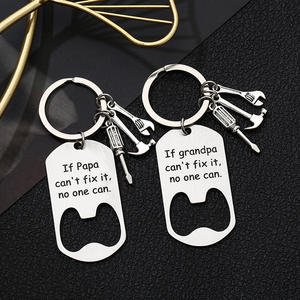 Porte-clés en acier inoxydable « Si papa, tonton, grand-père ne peut pas réparer, personne ne peut le faire » – Décapsuleur pour père et fille - Product Image 5