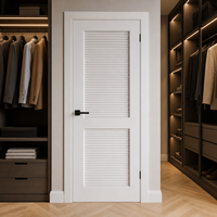 Porte intérieure pré-montée à âme pleine en bois, à 2 panneaux à persiennes, pour chambre, placard, ventilation et garde-manger