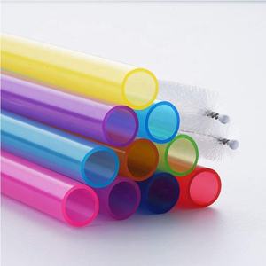 GROSIR Sedotan Plastik Keras 12mm yang Dapat Digunakan Kembali Set Sedotan Bubble Tea Boba dengan Sikat Pembersih 8+2 - Product Image 2