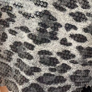 2025 Mới Bán Buôn Hot Bán Căng In Spandex Trong Suốt Sequins Leopard Thêu Vải Cho Ăn Mặc - Product Image 3