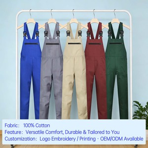 مخصص بالجملة أزياء العلامة التجارية القطن الخالص متعددة الجيوب وزرة حجم كبير قطعة واحدة حماية العمل الطباعة زي موحد العمل - Product Image 3