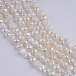 Perlas de Agua Dulce Blancas Barrocas de 18 cm y 4-5 mm, Perlas Sueltas con Orificio Lateral Ligero de Dos Caras para Hacer Collares y Pulseras al por Mayor - Product Image 3