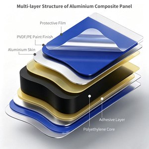 Lastra Composita in Alluminio ACP/ACM Dibond da 3mm e 4mm, Ignifuga, per Decorazioni Architettoniche, Vendita all'Ingrosso - Product Image 3