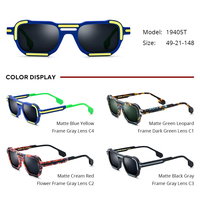 Lunettes de soleil polarisées Borregls en acétate mat, pour hommes et femmes, de marque, design carré, multicolores, effet miroir, 19405T