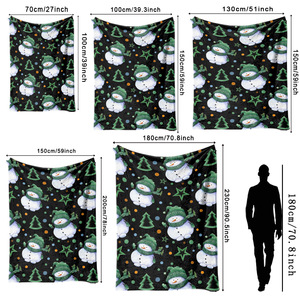 Manta de Franela con Diseño de Muñeco de Nieve, Manta para Siesta, Súper Suave, Lavable a Máquina, para Cama, Sofá, con Estampado Personalizado - Product Image 4