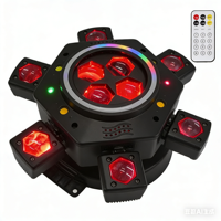 Luz de Escenario de 6 Brazos con Haz de Luz RGBW, Láser LED Estroboscópico, Activación por Sonido DMX para Fiestas DJ, Iluminación de Escenario, Certificación CE RoHS
