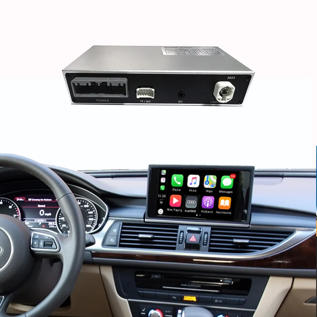 ワイヤレスAppleCarplayAndroid Auto For Audi A6 C6 A7 2009-2018 3GMMIミラーリンクラジオカープレイサポートリアカメラカープレイ