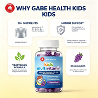 Complément alimentaire multivitaminé en gommes pour enfants, végétarien, vitamine C, zinc, soutien immunitaire, saveur raisin, 60 gommes pour enfants, OEM