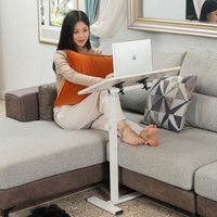 Bureau d'écriture de chevet personnalisable et hautement réglable avec fonction rabattable et roulettes pour un déplacement facile, table portable pour ordinateur portable