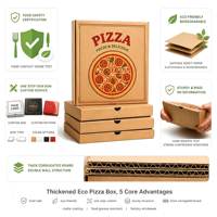 Boîtes à pizza rigides en papier kraft écologiques et recyclables avec logo personnalisé, cartons de livraison de nourriture en carton ondulé de qualité alimentaire, impression quadricolore