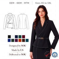 Conjunto de Dos Piezas de Poliéster en Varios Colores para Mujer, Trajes Profesionales para Oficina, Ejecutivas, Carrera, Imagen Corporativa