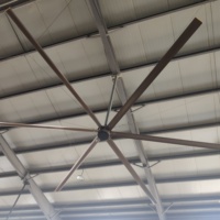 Ventilateur de plafond industriel à économie d'énergie PMSM HVLS, vente chaude, diamètre 24 pieds, 6 pales, fonctionnement silencieux 40 dB, 380 V, pales en alliage d'aluminium