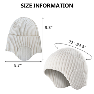 Bonnet d'hiver pour femmes, bonnet crâne épais en polaire avec oreillette en tricot, style personnage, couvre-oreilles de ski et bonnets chauds - Product Image 4